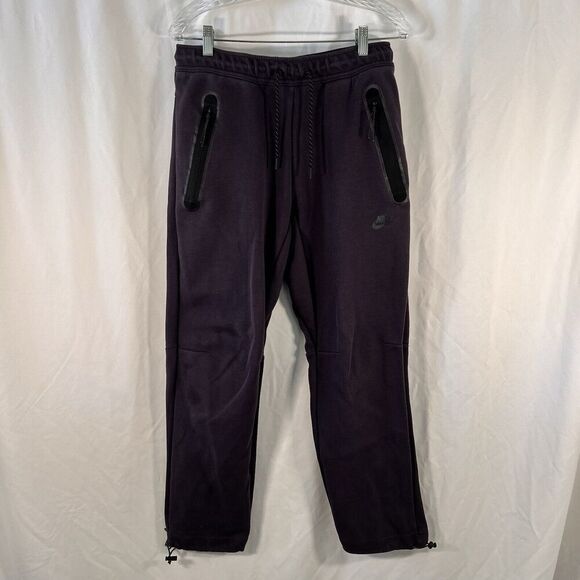 Nike Joggers Men's Medium Blue Drawstring Zip Pockets Cotton Blend - Picture 1 of 11